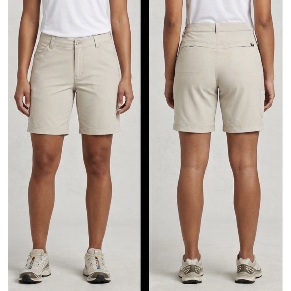 Dickies‎ Performance Chino Shorts Womens 14 Beige Temp-iQ Cooling Stretch Cargo